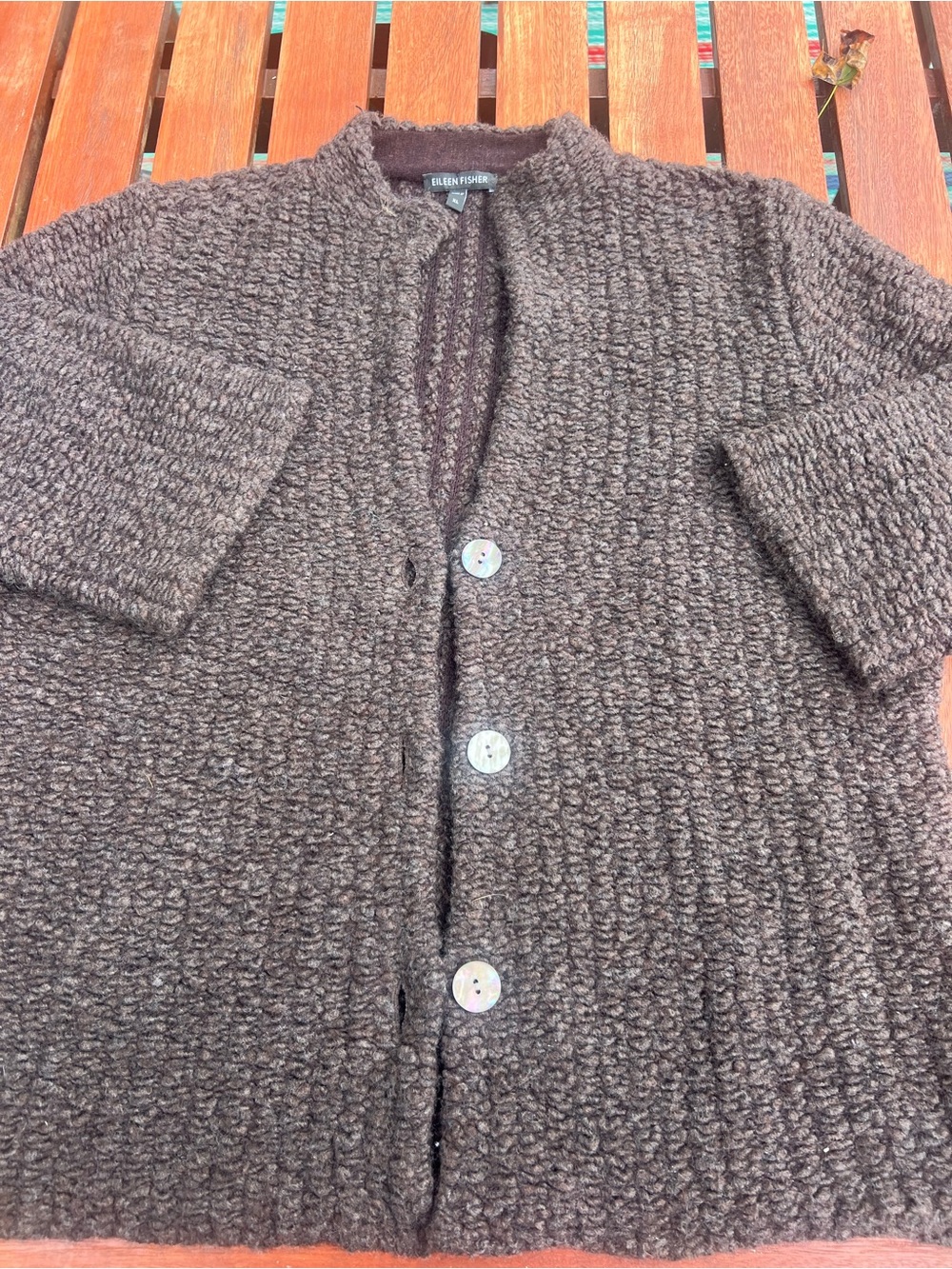 Eileen fisher cardigan wool/alpaca XL Lagenlook slub